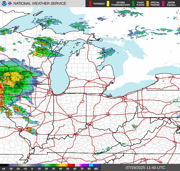 Weather radar map